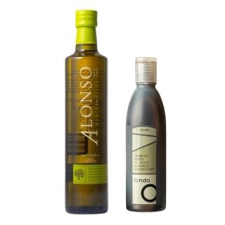 【Alonso 阿隆索】特級初榨橄欖油 500ml + Tondo 傳統巴薩米克醋膏 250ml(自然釀造•料理提味首選)