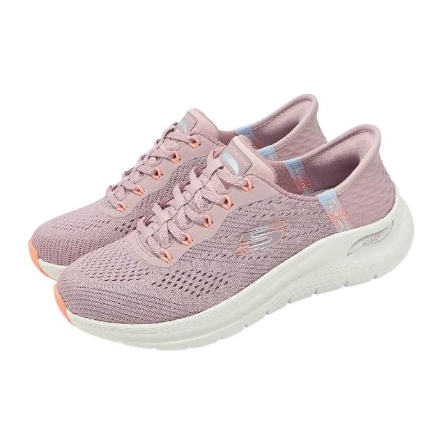 【SKECHERS】休閒鞋 Arch Fit 2.0 Slip-Ins 寬楦 女鞋 粉紅 白 回彈 避震 健走鞋(150066-WMVMT)