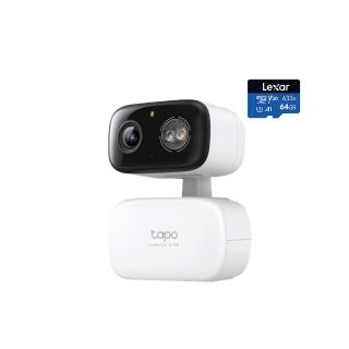 64G記憶卡組【TP-Link】2K 300萬畫素 WiFi無線旋轉網路攝影機/監視器 室內外 IP CAM(Tapo C216)