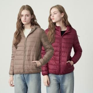 【pierre cardin 皮爾卡登】網路獨家 女款 輕量連帽羽絨外套(多色任選/附收納袋)