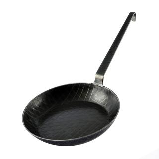 【TURK】德國 戶外露營烤肉熱鍛斜紋土克鍋-長柄/深平底鐵鍋 24cm(鍛鐵鍋 鍛造鐵鍋 煎鍋)