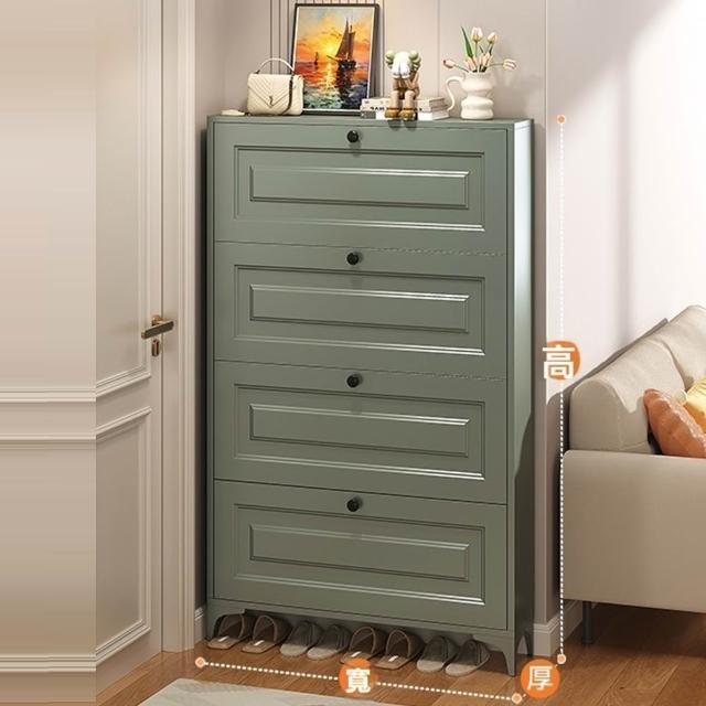 【匠藝家居】免安裝碳鋼超薄鞋櫃 四層90*12*149公分 一體式大容量(鞋櫃 鞋架 防塵鞋櫃 玄關鞋櫃 預購15天)