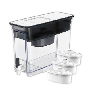 【Waterdrop】Slim常溫/冰箱兩用大容量濾水壺1年份套組8.3L WFD-40L(1壺1芯+3芯)
