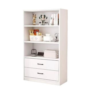 【匠俱】全實木落地書架 3格雙抽防塵置物 60×30×136CM(置物架 臥室書櫃 客廳收納櫃 儲物櫃 玩具櫃)