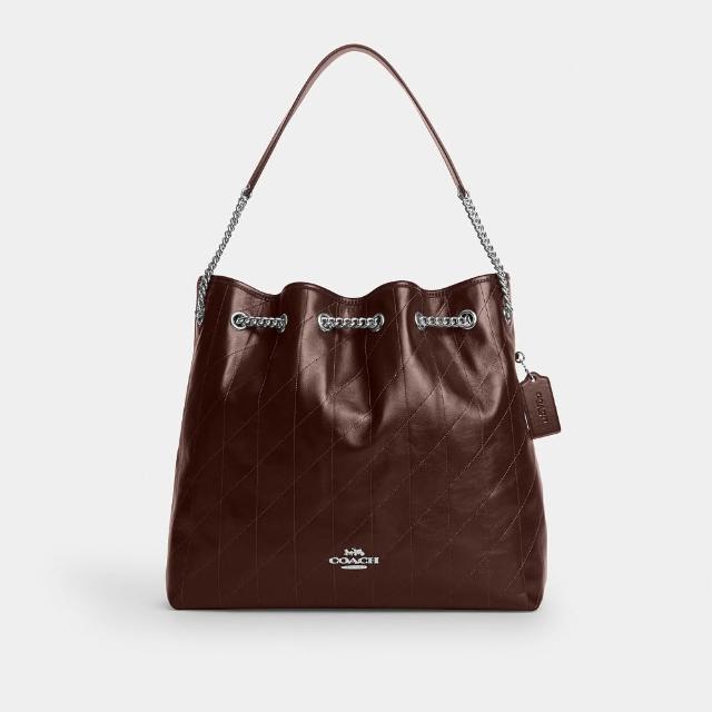 【COACH】蔻馳官方直營 EVELYN 絎縫細節大號單肩手袋 單肩包 肩背包-多色任選(CCZ81)