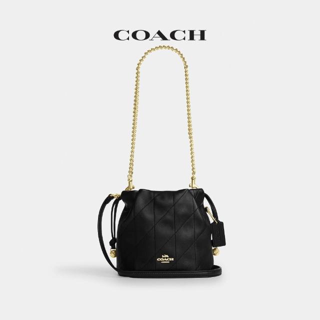 【COACH】蔻馳官方直營 褶飾細節FAYE迷你拉繩包 斜背包 側背包-2色任選(CDB69)
