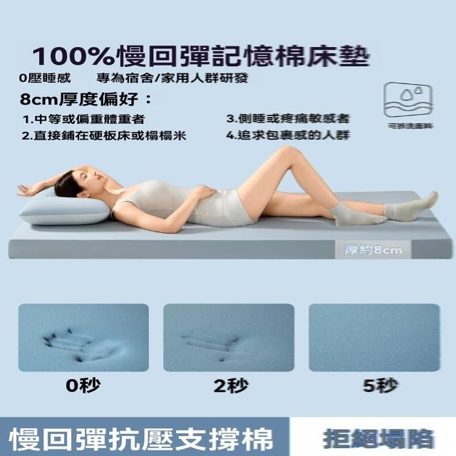 【p唐裔】防塌陷床墊 120x200 慢回彈 外套可拆 軟硬雙面用(床墊 床褥墊子 記憶床墊 臥室軟床墊 預售12天)
