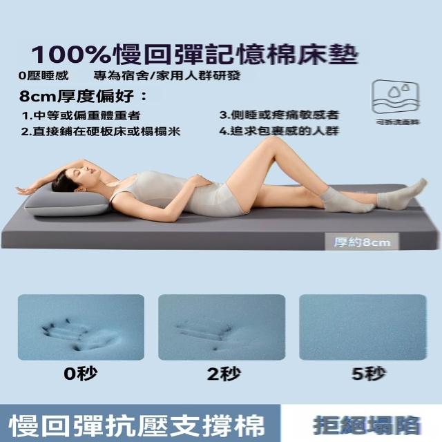 【p唐裔】防塌陷床墊 120x200 慢回彈 外套可拆 軟硬雙面用(床墊 床褥墊子 記憶床墊 臥室軟床墊 預售12天)
