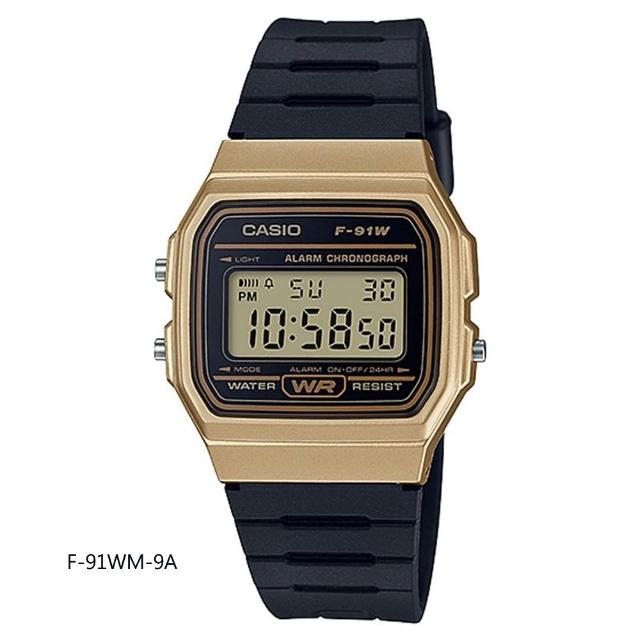 【CASIO 卡西歐】F-91W系列 復古超薄方形電子錶(經典潮流 錶徑約3.52公分)