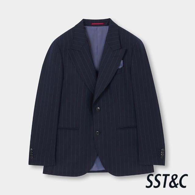 【SST&C】男裝 米蘭系列藏青直條紋修身版西裝外套-825211012041(換季65折)
