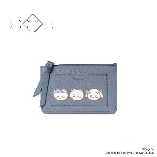 【Samuel Ashley】Chiikawa吉伊卡哇聯名款 女用卡片夾 真皮拉鍊零錢包 6卡-SACKW-009(送禮推薦)