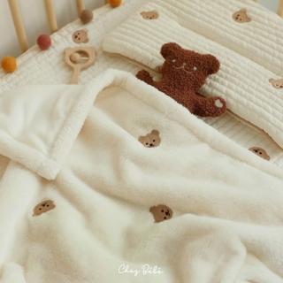 【Chezbebe】經典小熊刺繡嬰兒毯(嬰兒毯)