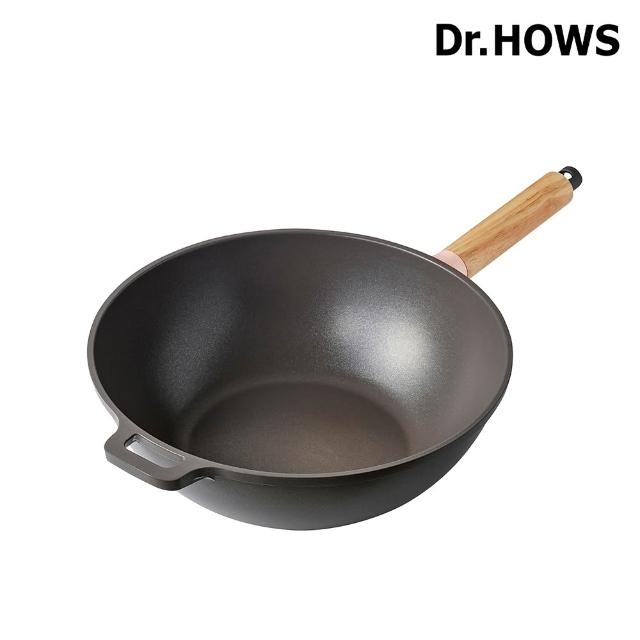 【Dr.Hows】BOSQUE 崗岩蓄熱不沾炒鍋 嫩粉28cm(BOSQUE炒鍋 美味不沾黏)