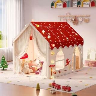 兒童帳篷室內城堡加長公主房子玩具屋寶寶遊戲屋女童蘑菇屋(雙開門)