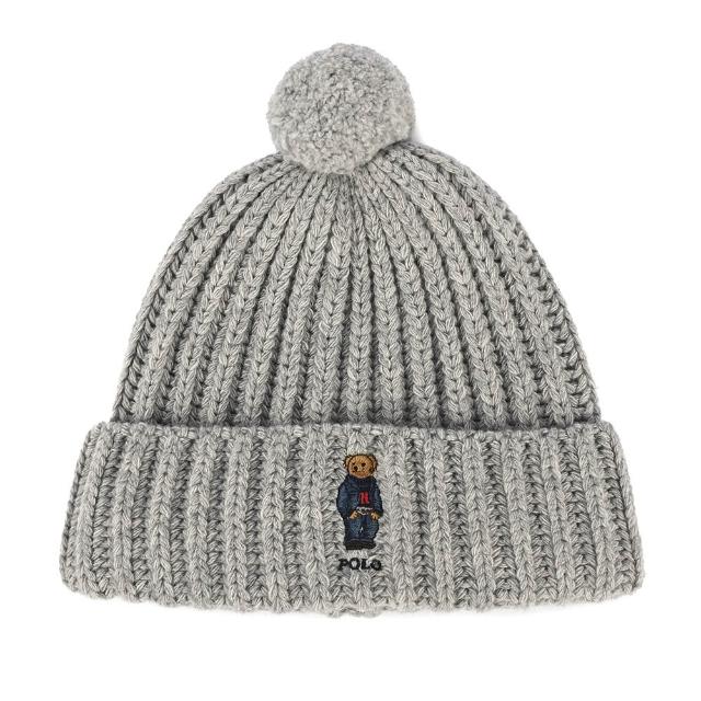 【RALPH LAUREN】POLO刺繡泰迪熊羊毛混紡羅紋針織圍巾/毛帽(任選)
