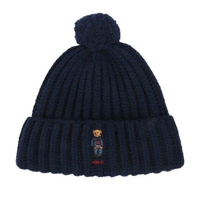 【RALPH LAUREN】POLO刺繡泰迪熊羊毛混紡羅紋針織圍巾/毛帽(任選)