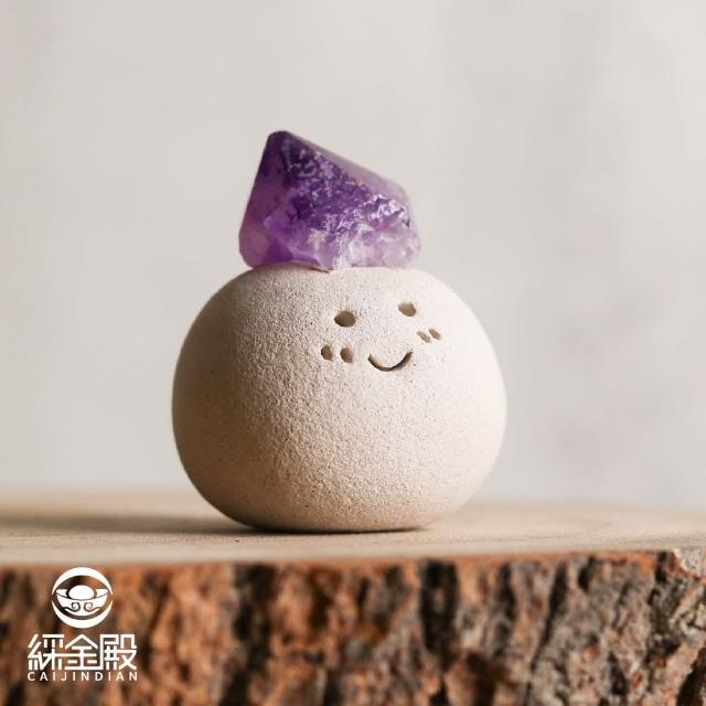 【CaiJinDian 綵金殿】礦石迷你擺件-大底座(紫水晶 黃水晶 石榴石 草莓晶 天青石 轉運 風水 過爐加持)