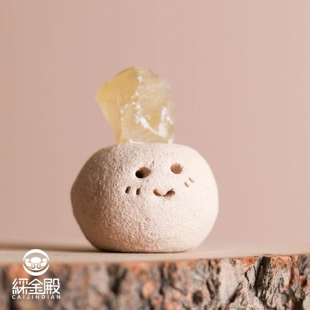 【CaiJinDian 綵金殿】礦石迷你擺件-大底座(紫水晶 黃水晶 石榴石 草莓晶 天青石 轉運 風水 過爐加持)