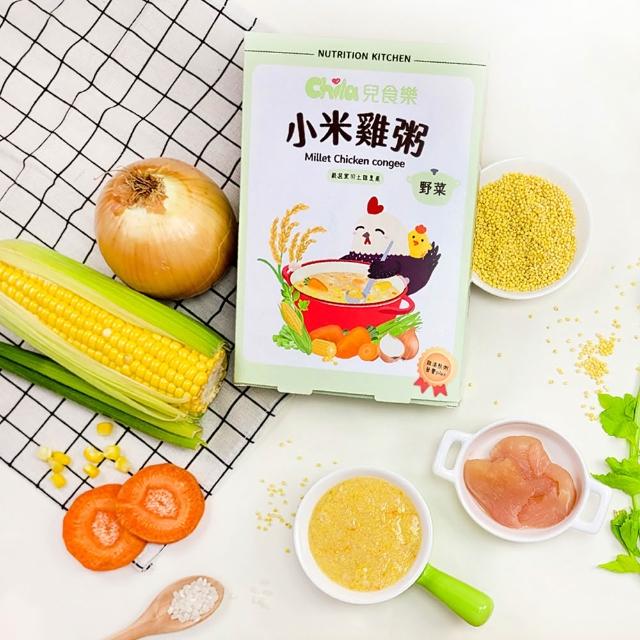 【Chila 兒食樂】小米雞粥-6盒組│150gx12包(雞湯粥／寶寶粥／副食品／野菜／香菇／昆布)