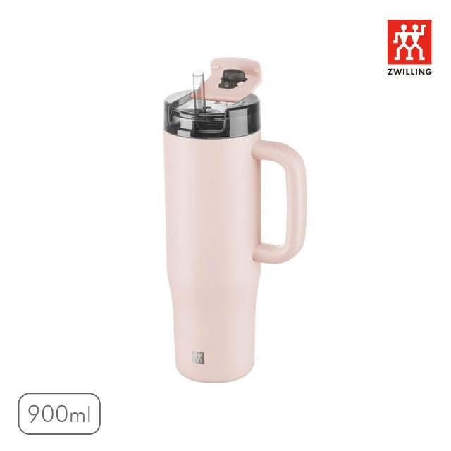 【ZWILLING 德國雙人】THERMO PLUS 316L不鏽鋼保溫保冰吸管車架杯900ml-2色任選(德國雙人牌集團官方直營)