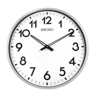 【SEIKO 精工】經典銀框 42cm大鏡面 時鐘 掛鐘 QXA560S(羅馬數字 無秒針顯示)