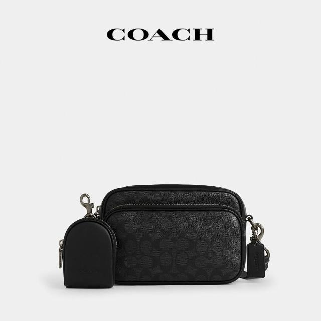 【COACH】蔻馳官方直營 FINLAY 經典SIGNATURE斜背手袋 斜背包 側背包-青銅色硬體/炭黑色/黑色(CDB24)