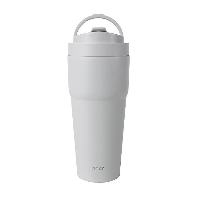 【WOKY 沃廚】2入_渾圓杯 不銹鋼款770ml-附矽膠粗吸管(隨行杯/吸管杯/飲料杯/保溫杯/保溫瓶)