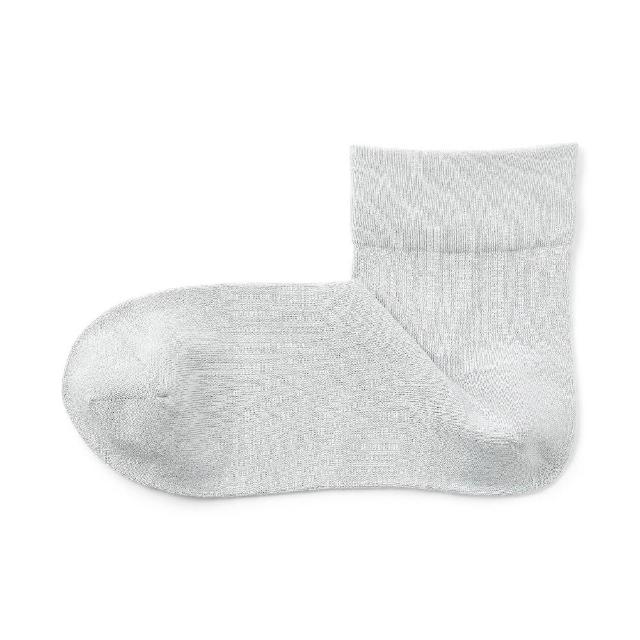 【MUJI 無印良品】女足口柔軟舒適莫代爾混輕薄直角短襪23-25cm(柔白/深灰/淡黃/薄荷綠/淺藍/淺紫/棕色)