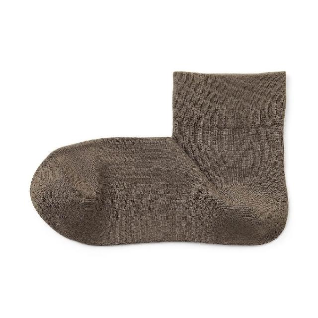 【MUJI 無印良品】女足口柔軟舒適莫代爾混輕薄直角短襪23-25cm(柔白/深灰/淡黃/薄荷綠/淺藍/淺紫/棕色)