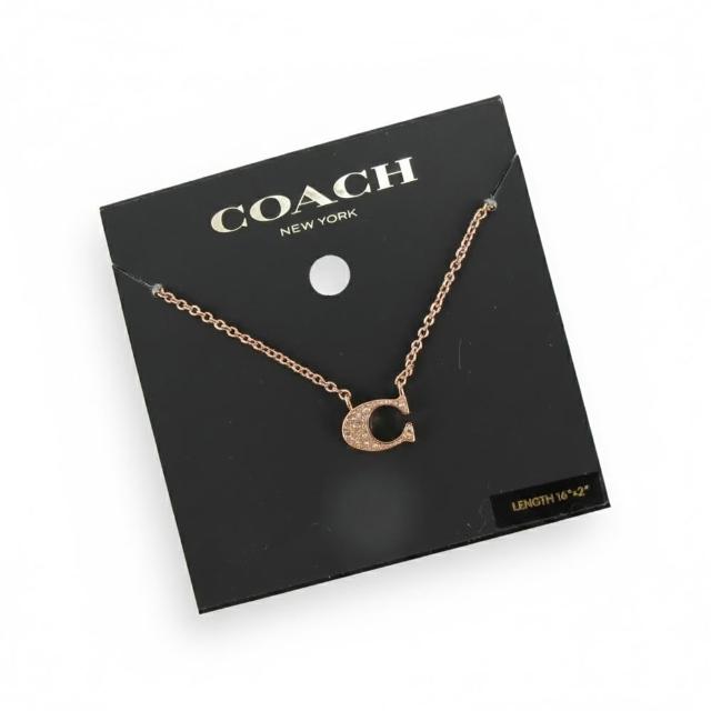 【COACH】時尚經典潮流項鍊(玫瑰金水鑽C)
