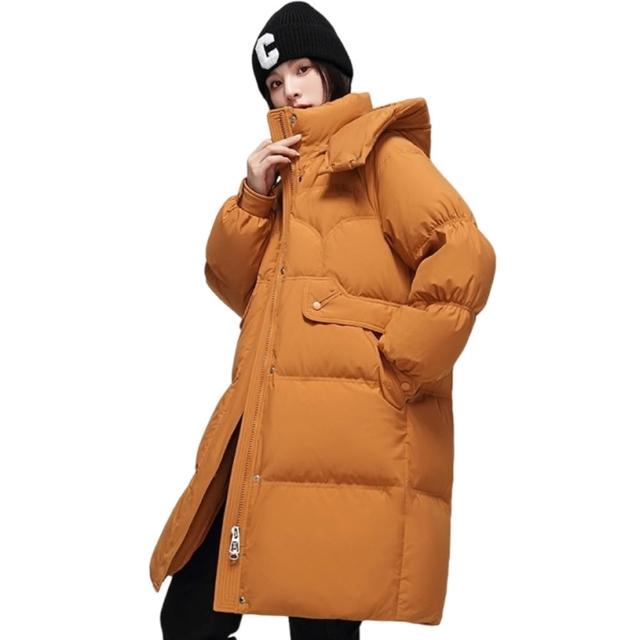 【巴黎精品】現貨出清 真羽絨衣90%白鴨絨真狐狸毛領羽絨外套(連帽寬鬆中長版女夾克3款多色a1do6)