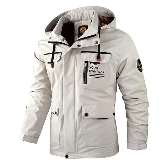 【巴黎精品】現貨限搶 衝鋒衣防風外套連帽外套登山夾克(戶外機能防潑水多口袋軍裝春夏薄款男外套3款a1ck6)S