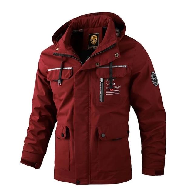 【巴黎精品】現貨限搶 衝鋒衣防風外套連帽外套登山夾克(戶外機能防潑水多口袋軍裝春夏薄款男外套3款a1ck6)S