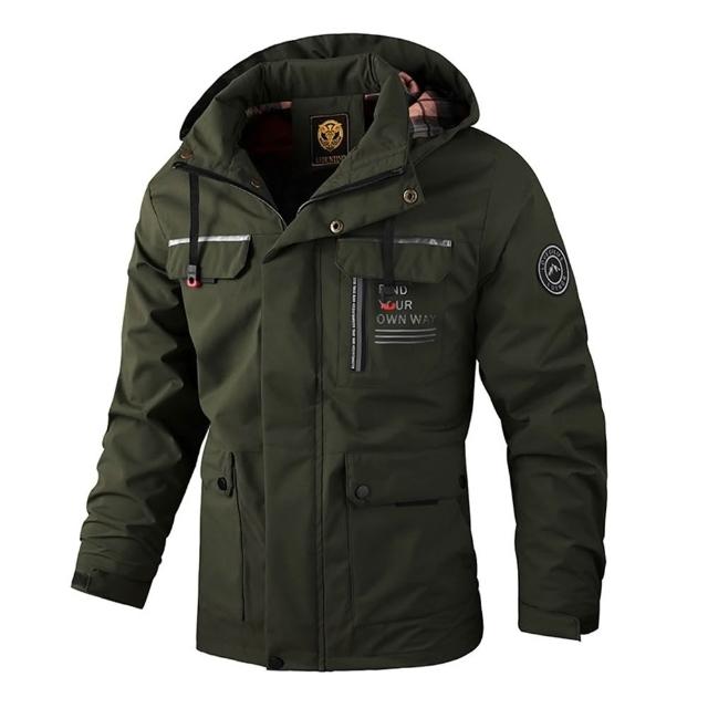 【巴黎精品】現貨限搶 衝鋒衣防風外套連帽外套登山夾克(戶外機能防潑水多口袋軍裝春夏薄款男外套3款a1ck6)S