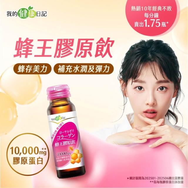 【我的健康日記】膠原飲144入組(蜂王、燕窩 兩款任選 10000毫克小分子膠原蛋白)