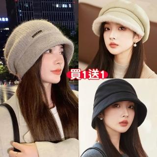 【Seoul Show 首爾秀】綜合高質感挺版雙層兔毛帽毛呢八角帽貝雷帽棒球帽漁夫帽(防寒保暖)