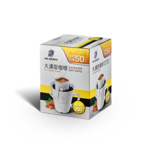 【金車/伯朗】大濾掛咖啡-中烘焙/深烘焙/柚晨曦風味/堅果蜜香風味10入/盒x6盒(每包加量50%)(TQF微笑標章)
