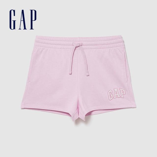【GAP】女裝 夏季 LOGO/毛圈布寬鬆運動短褲-多款任選(870535&887729)