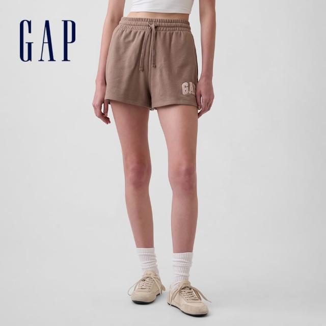 【GAP】女裝 夏季 LOGO/毛圈布寬鬆運動短褲-多款任選(870535&887729)