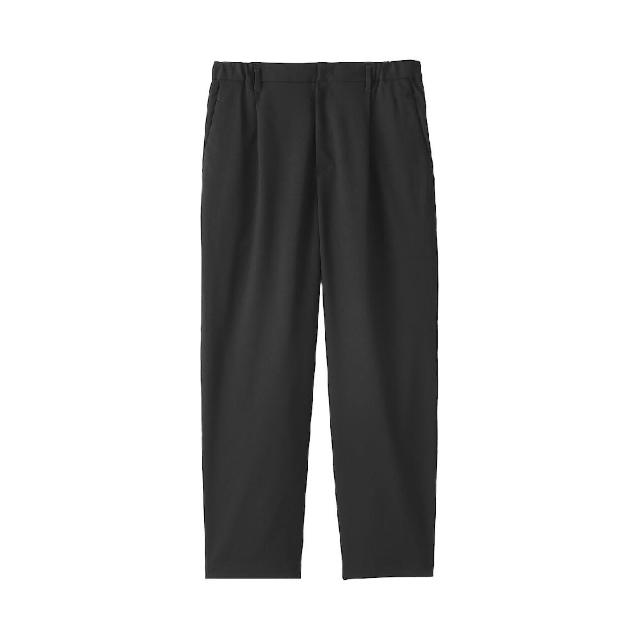 【MUJI 無印良品】女撥水加工彈性打褶錐形褲(灰色/黑色/暗藍)