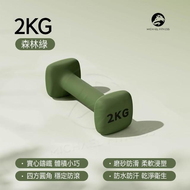 【Michael Fitness 麥克健身】2KG 啞鈴 實心鑄鐵啞鈴 小啞鈴 啞鈴組 健身啞鈴