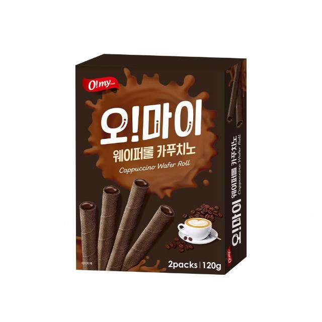【O!MY FOOD 歐邁福】捲心酥120gX12件組 (香草牛奶/卡布奇諾)