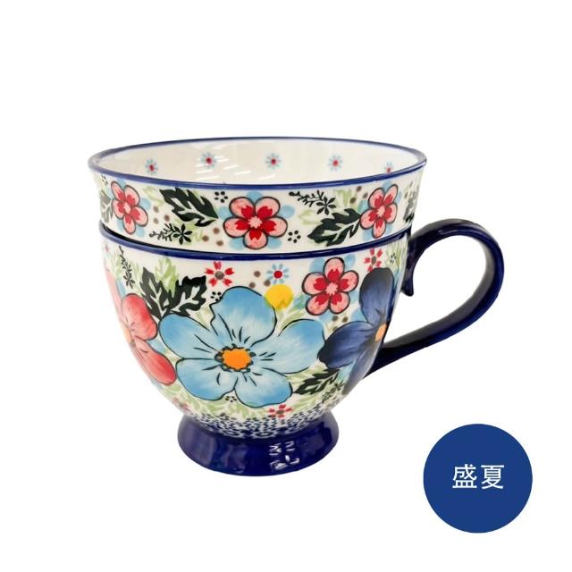 Royal Duke】波蘭風手繪陶瓷帶蓋早餐杯(入厝禮交換禮物早餐杯咖啡杯