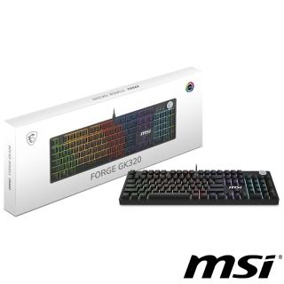 【MSI 微星】FORGE GK320 RED TC 電競鍵盤(機械紅軸)