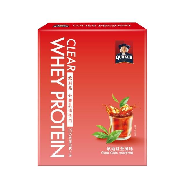 【QUAKER 桂格】飲料系分離乳清蛋白粉5入/盒-口味任選(琥珀紅萱/美式咖啡/蜂蜜檸檬/芒果優格)