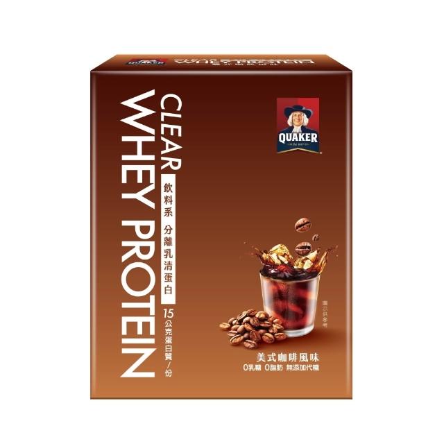 【QUAKER 桂格】飲料系分離乳清蛋白粉5入/盒-口味任選(琥珀紅萱/美式咖啡/蜂蜜檸檬/芒果優格)