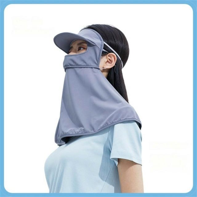 【KEDDY】女生遮陽帽-防曬面罩-透氣涼感-騎車護頸帽-臉部防曬帽子-防紫外線帽-防曬口罩-臉罩遮陽帽