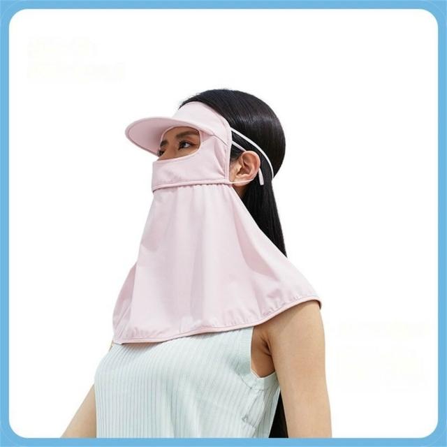 【KEDDY】女生遮陽帽-防曬面罩-透氣涼感-騎車護頸帽-臉部防曬帽子-防紫外線帽-防曬口罩-臉罩遮陽帽