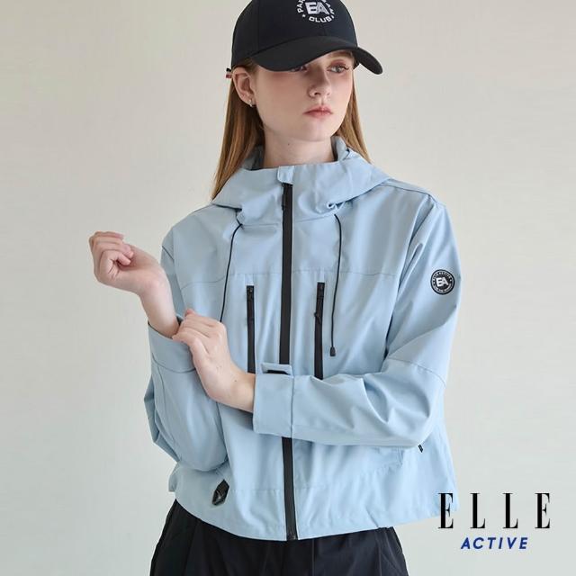 【ELLE ACTIVE】女款 機能防風防潑水連帽防曬風衣外套(多色任選)