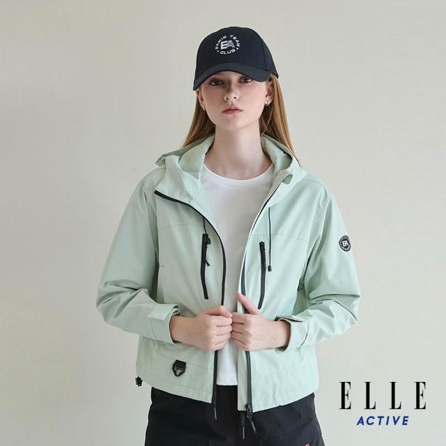 【ELLE ACTIVE】女款 機能防風防潑水連帽防曬風衣外套(多色任選)